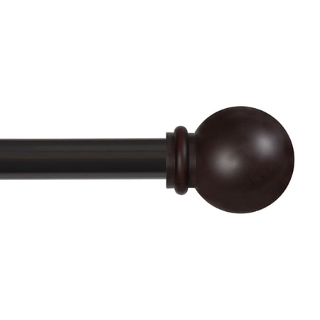 Kenney® Chelsea 5/8" Standard Decorative Window Curtain Rod, 28-48", Weathered Brown