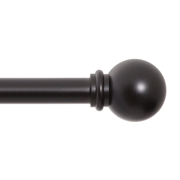 Kenney Chelsea Standard Decorative Window Curtain Rod, 48-86 Inch, Black