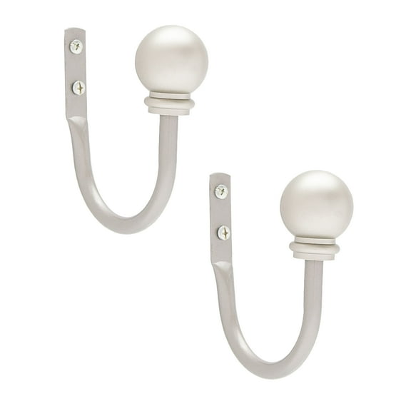 Kenney Chelsea Ball End Curtain Holdback Set, Antique Pewter, Set of 2