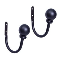 Kenney Chelsea Ball End Curtain Holdback Set, Black, Set of 2