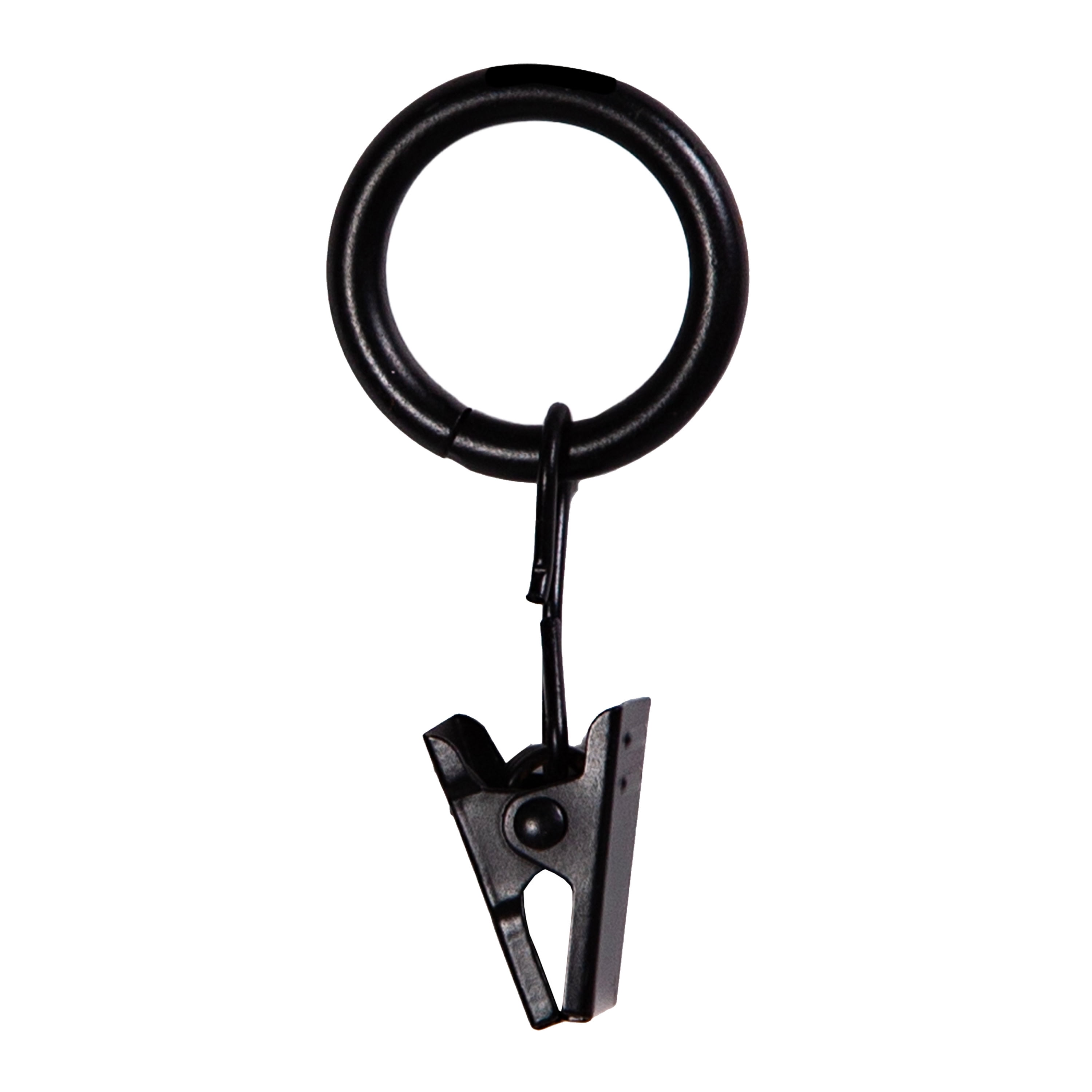 Black Metal Clip Rings for 1/2" Diameter Curtain Rods, Set of 14