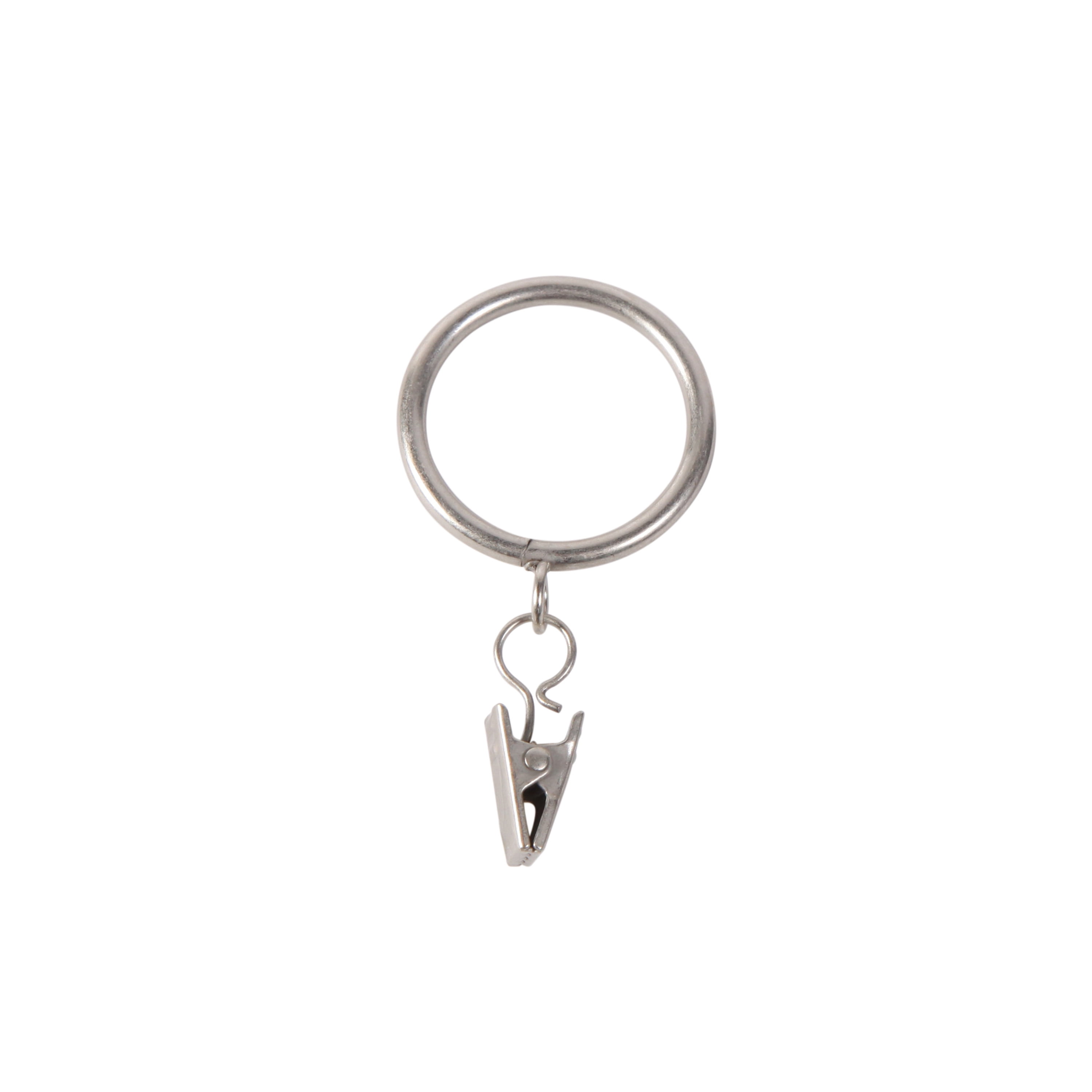 Satin Nickel Adjustable Clip Rings for 1" Curtain Rods