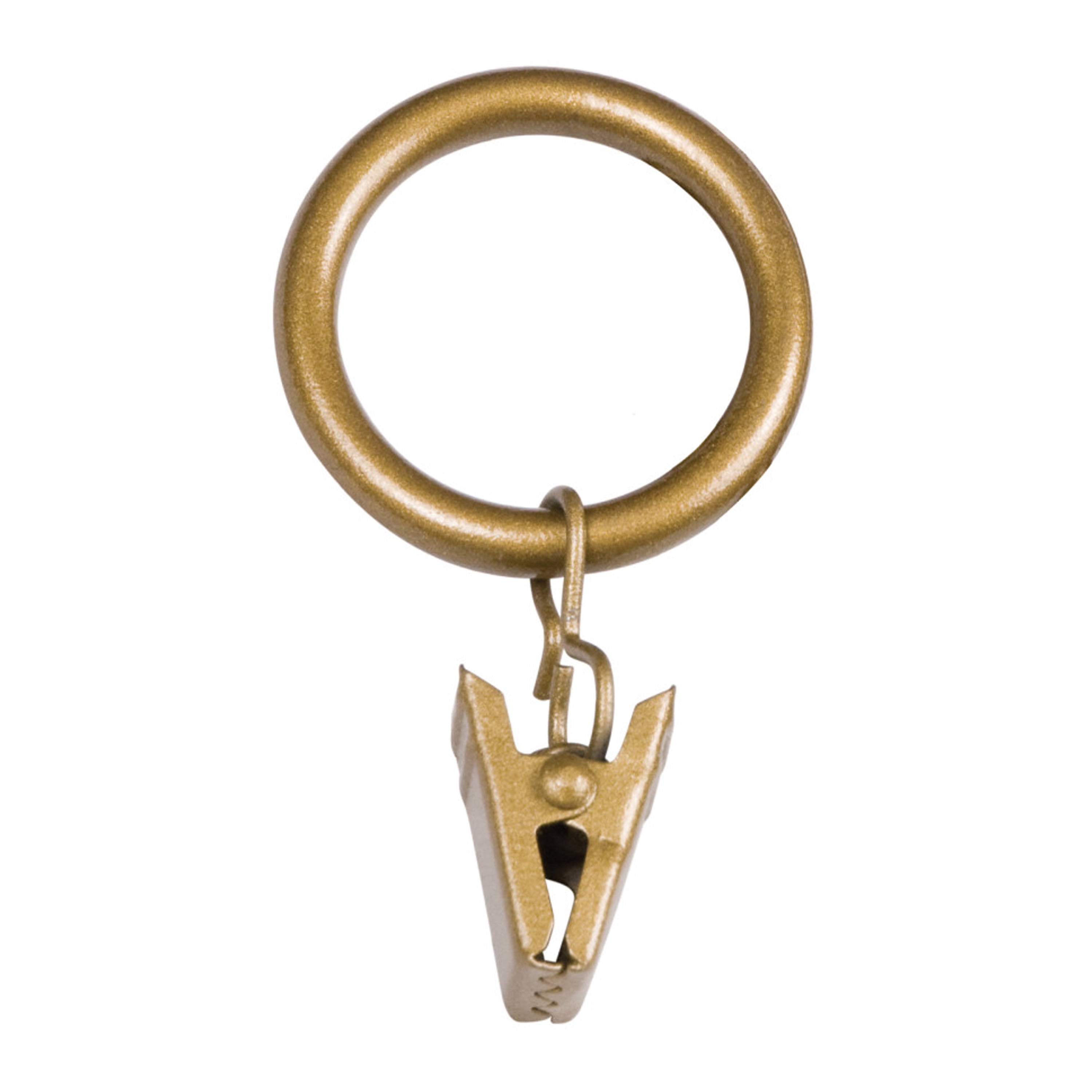 Kenney Clip Rings for 1" to 1-1/4" Diameter Curtain Rods, Gold, Set of 14