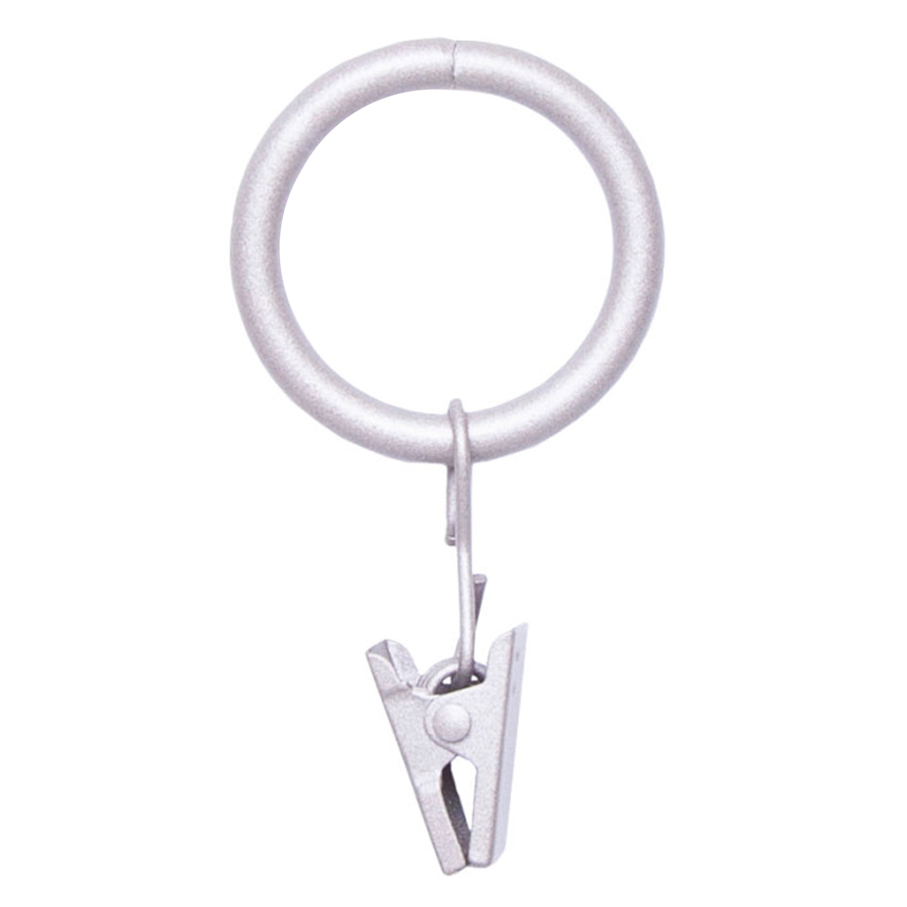 Pewter Metal Curtain Clip Rings Set of 14