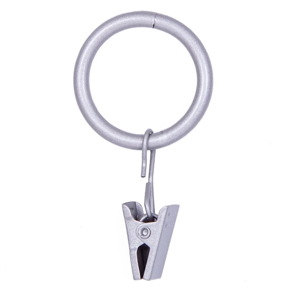 Kenney Clip Rings for 5/8" to 3/4" Diameter Curtain Rods, Brushed Nickel, Set of 14