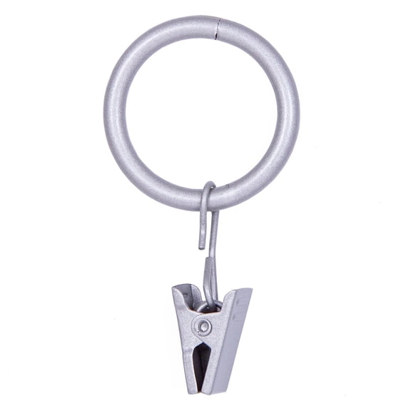Kenney Clip Rings for 5/8" to 3/4" Diameter Curtain Rods, Brushed Nickel, Set of 14