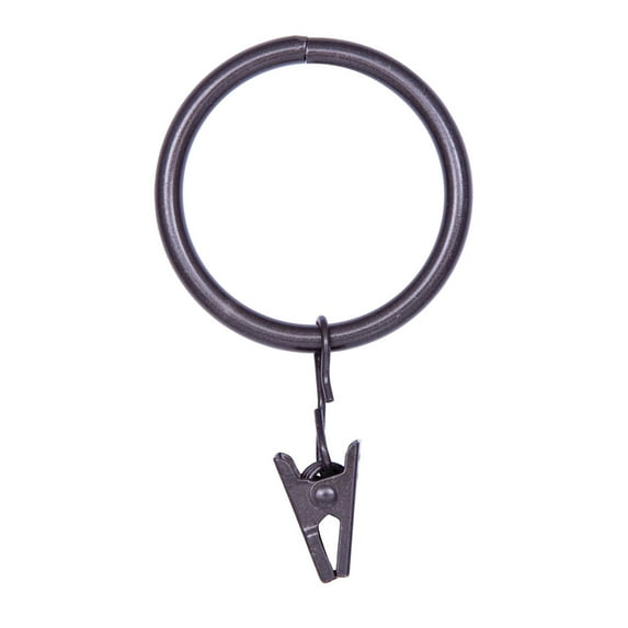 Kenney Clip Rings for 5/8" to 3/4" Diameter Curtain Rods, Oil Rubbed Bronze, Set of 14