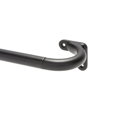 Kenney Curved Steel Wrap Around Room Darkening Curtain Rod, 28-48" Adjustable Length, 3/4" Dia., Black