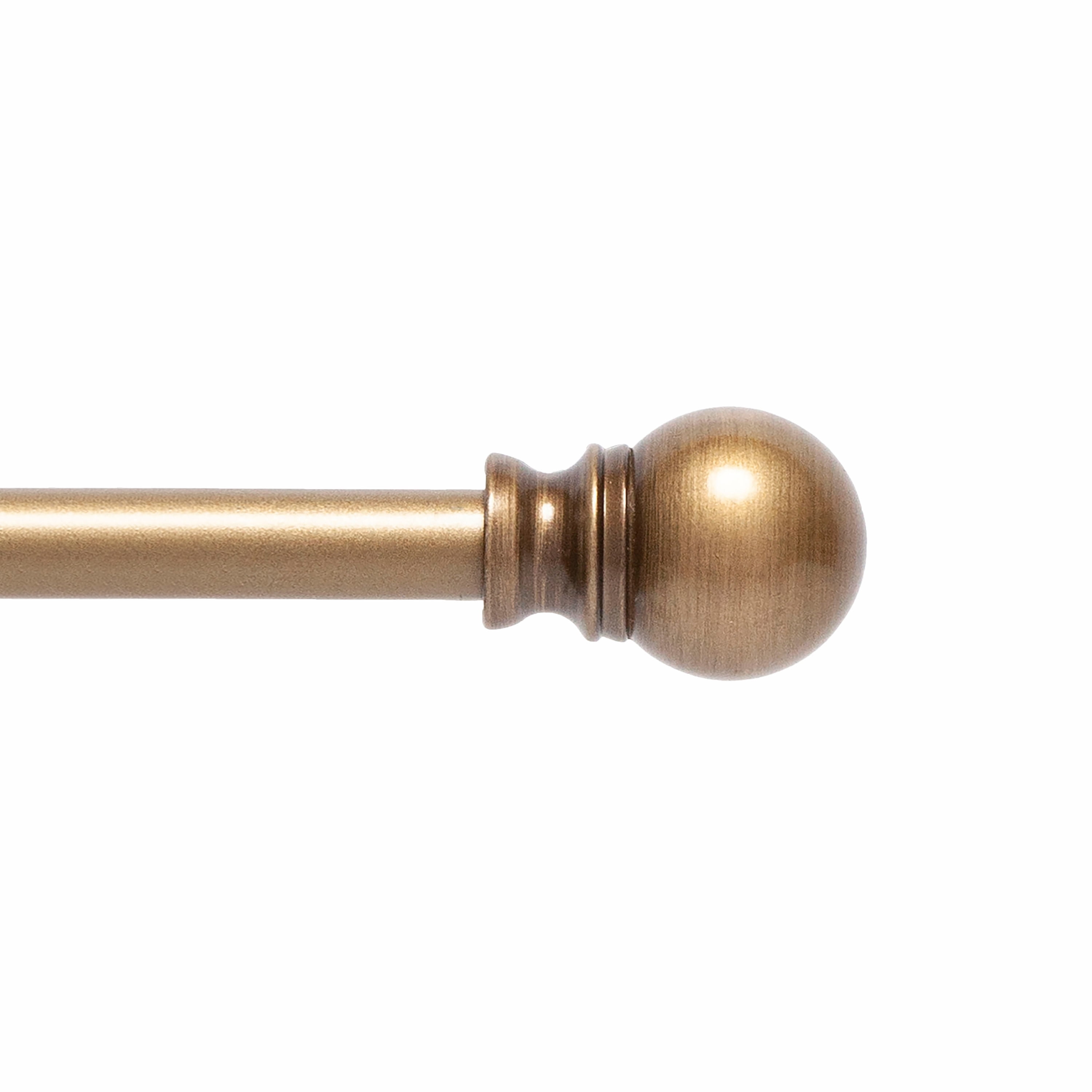Brushed Brass Adjustable Petite Café Curtain Rod, 28-48 Inch