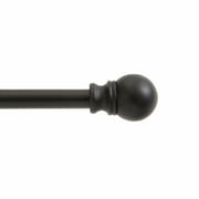 Kenney® Davenport 1/2" Petite Cafe Decorative Window Curtain Rod, 28-48", Matte Black