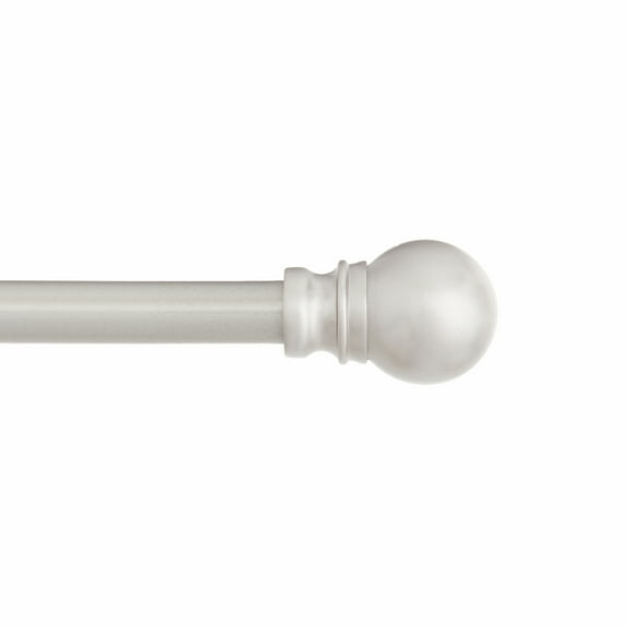 Kenney Davenport 28-48" Petite Café Adjustable Curtain Rod, 1/2" Dia., Brushed Nickel