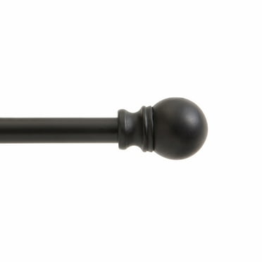 Kenney Davenport 48-86" Petite Café Adjustable Curtain Rod, 1/2" Dia., Matte Black