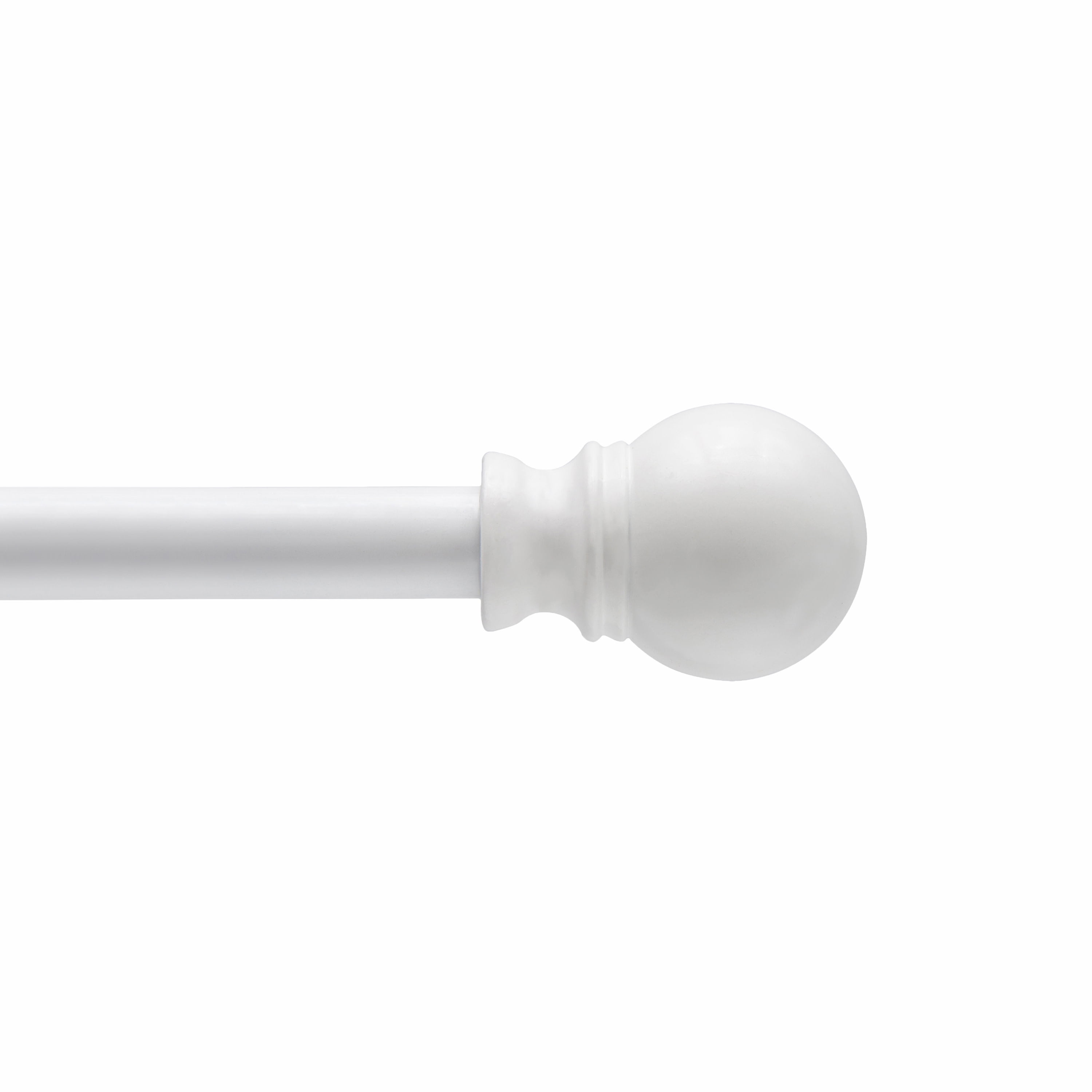 Kenney Davenport 48-86" Petite Café Adjustable Curtain Rod, 1/2" Dia., White