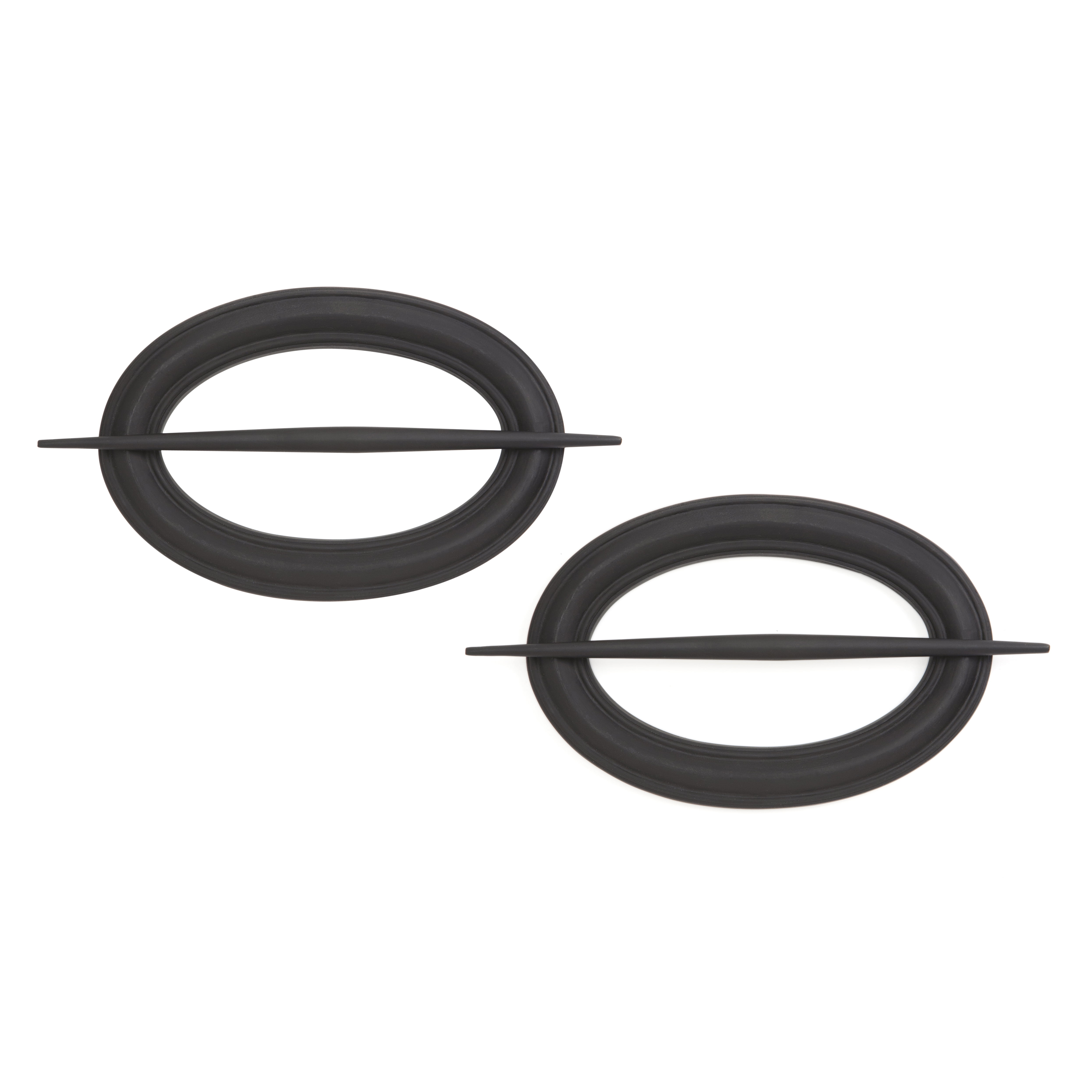 Black Resin Hairpin Tieback Curtain Holdback Set, 7.80 inches