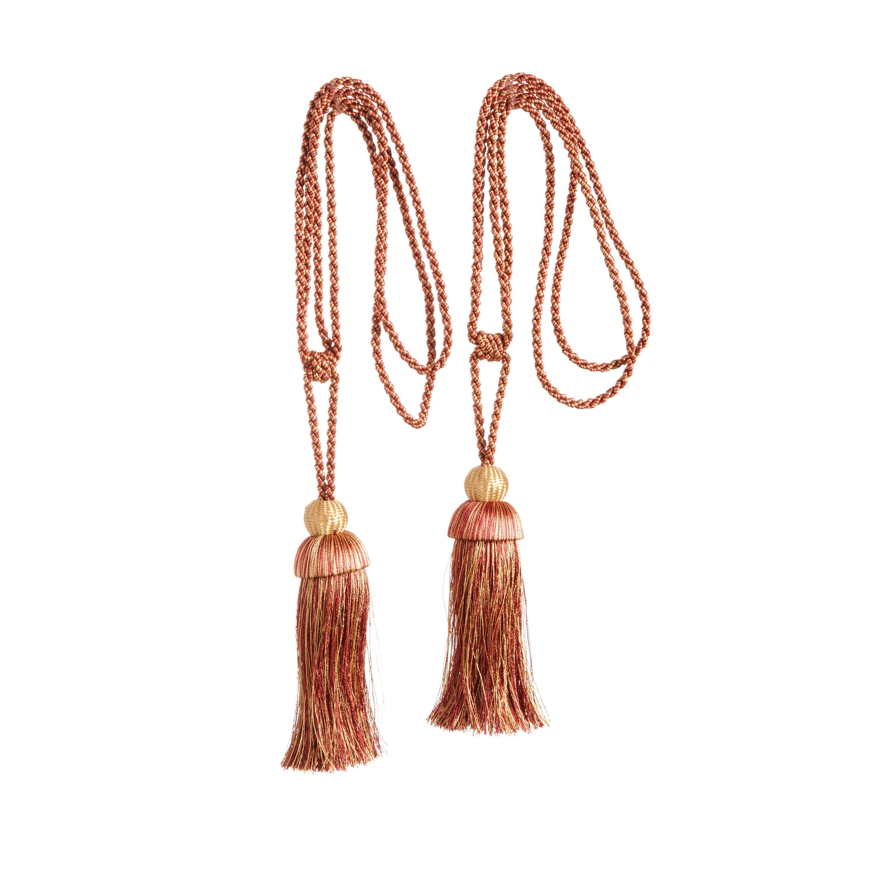 Kenney® Decorative Polyester Tassel Curtain Tieback, Burgundy, Set of 2