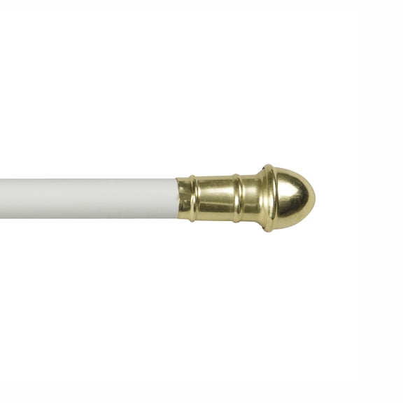 Kenney Dresden Adjustable Petite Caf Curtain Rod 48-84" 7/16" Dia White