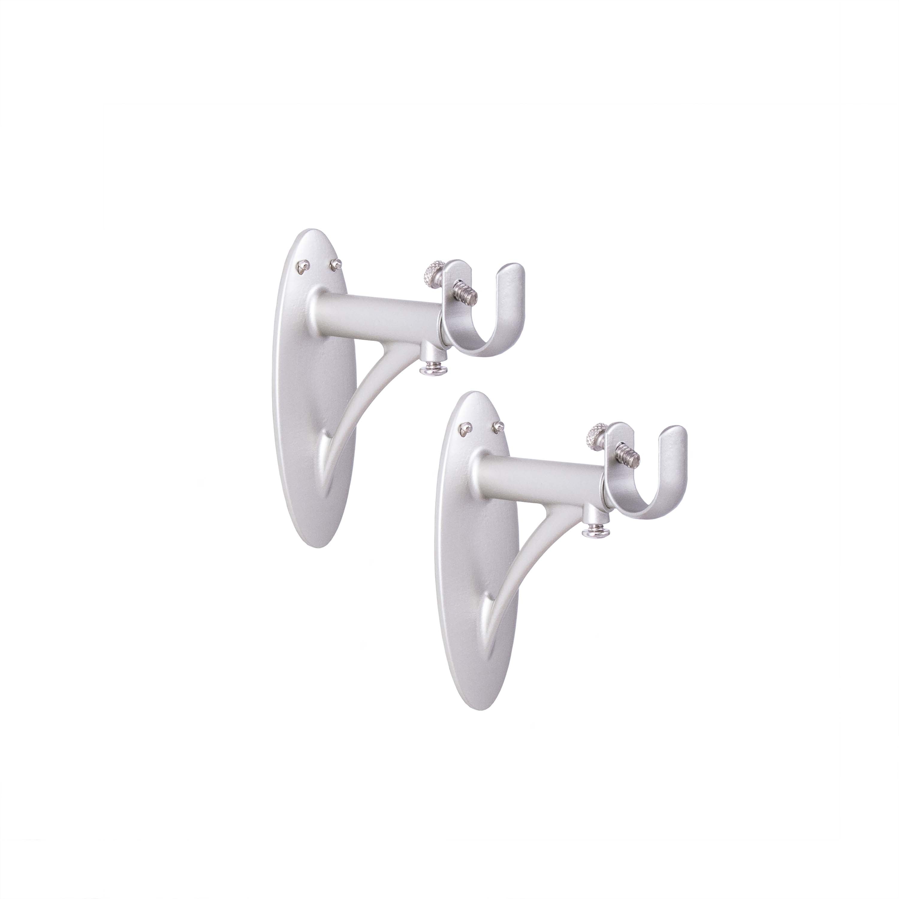 Kenney Fast Fit Easy Install 5/8" Diameter Adjustable 3-4" Curtain Rod Bracket, Brushed Nickel