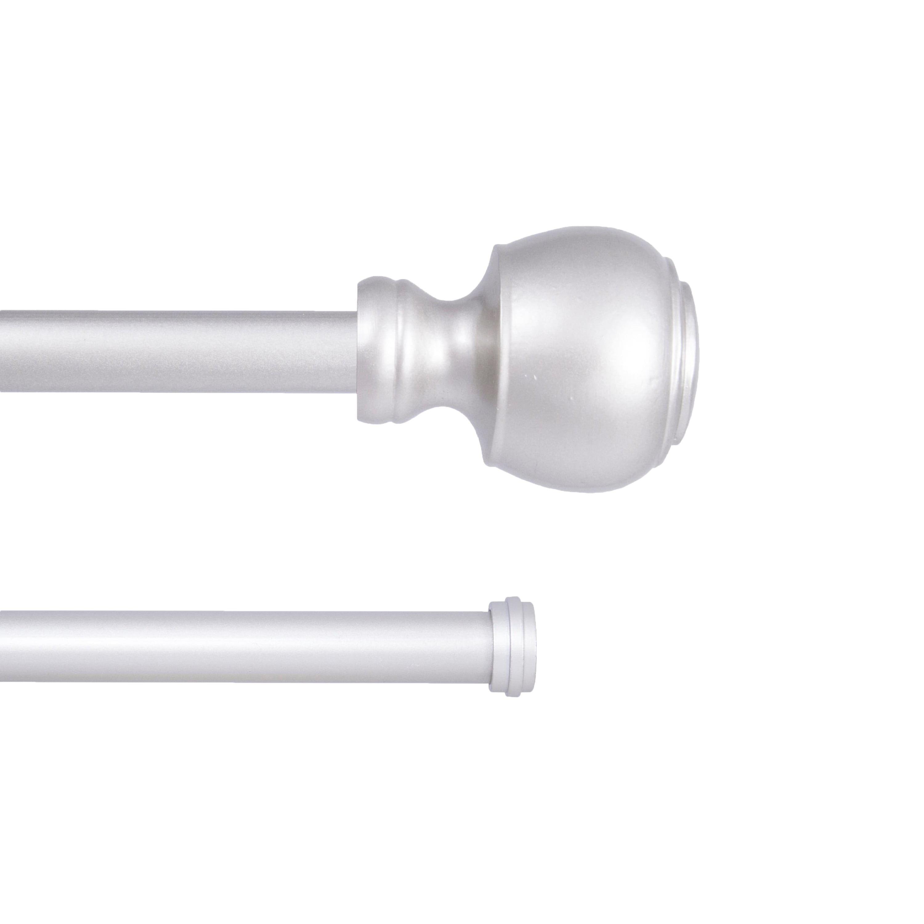 Kenney Fast Fit Easy Install Buchanan Decorative Steel Double Curtain Rod, 36-66" Adjustable Length, 5/8" Dia., Brushed Nickel