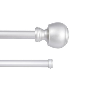 Kenney Fast Fit Easy Install Buchanan Decorative Steel Double Curtain Rod, 36-66" Adjustable Length, 5/8" Dia., Brushed Nickel