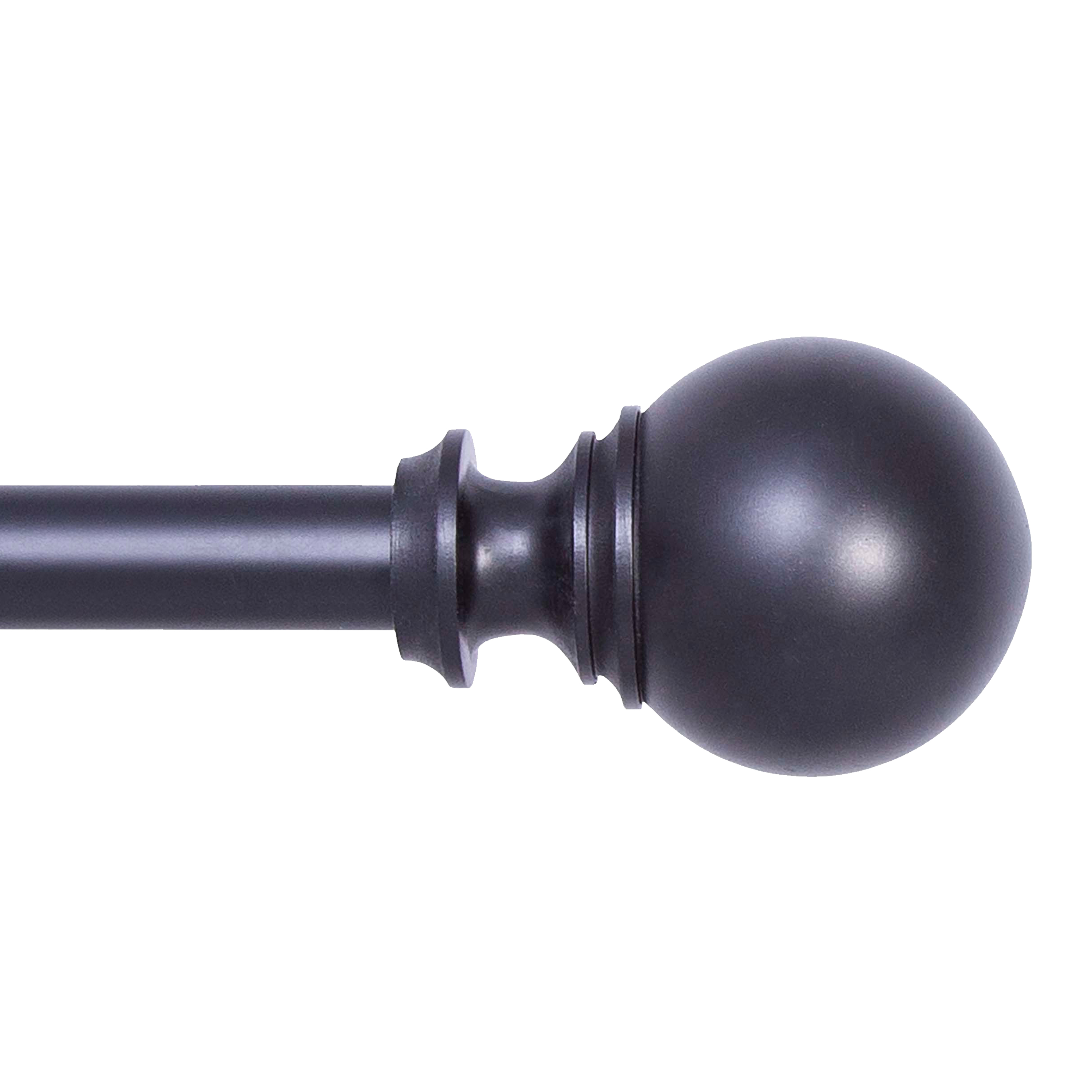 Kenney Fast Fit No Measure Carlin Decorative Steel Curtain Rod, 36-66" Adjustable Length, 5/8" Dia., Matte Black
