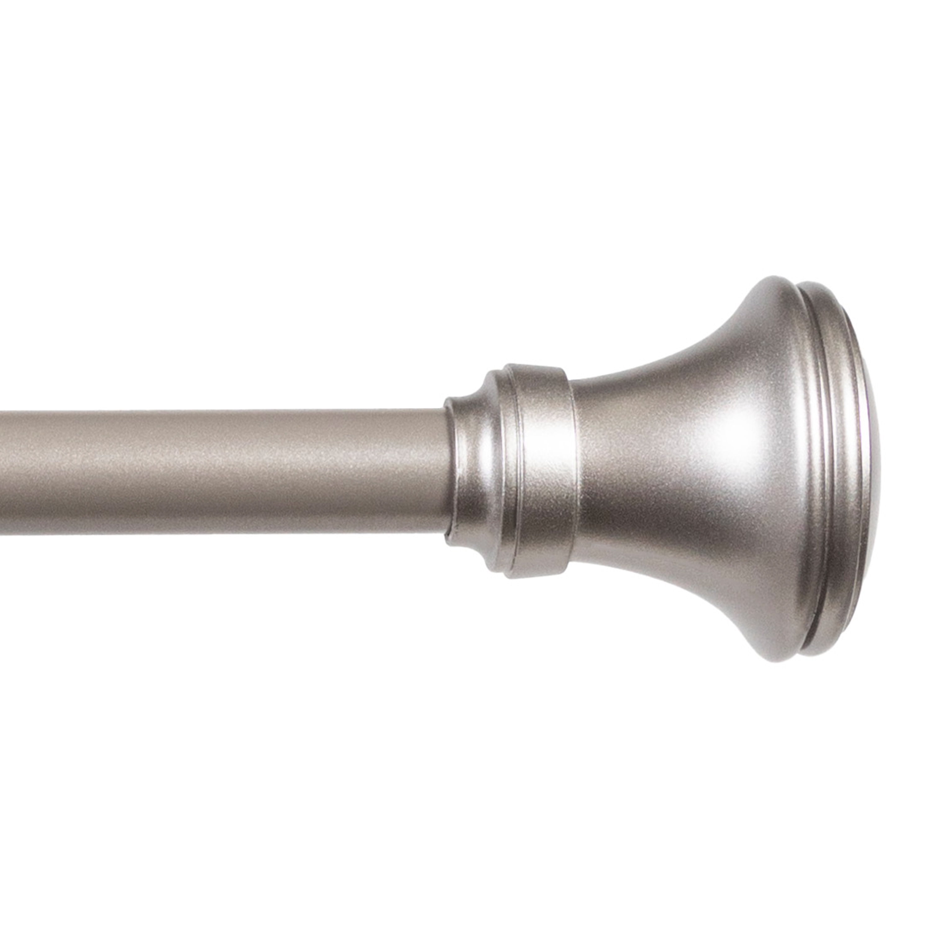 Kenney Fast Fit Brushed Nickel Adjustable Curtain Rod with Trumpet Finials