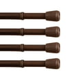 thumbnail image 1 of Kenney  Fast Fit No Tools 7/16" Spring Tension Rod, 4-Pack 18-28" - Chocolate, 1 of 5