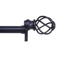 thumbnail image 1 of Kenney Fast Fit No Tools Tate Decorative Steel Tension Curtain Rod, 28-48" Adjustable Length, 5/8" Dia., Black, 1 of 7