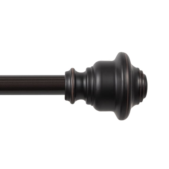 Kenney® Finn 5/8" Fast Fit? Easy Install Decorative Window Curtain Rod, 36-66", Weathered Brown