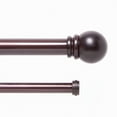 thumbnail image 1 of Kenney Hamlin Premium Steel Decorative Window Double Curtain Rod, 36-66" Adjustable Length, 1" Dia., Weathered Brown, 1 of 5