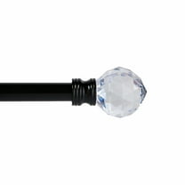Kenney Harris 48-86" Petite Café Adjustable Curtain Rod, 1/2" Dia., Matte Black
