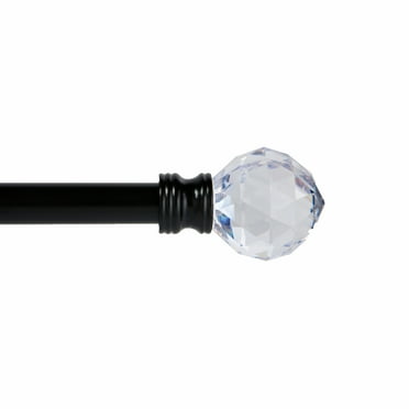 Kenney Harris 48-86" Petite Café Adjustable Curtain Rod, 1/2" Dia., Matte Black