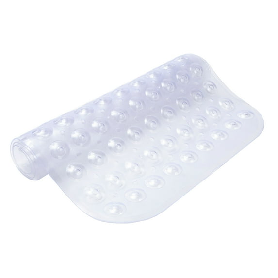Kenney® Inside the Shower Vinyl Bubble Bath Mat with Suction Cups and Drain Holes, 30.75" L x 15.25" W, Clear