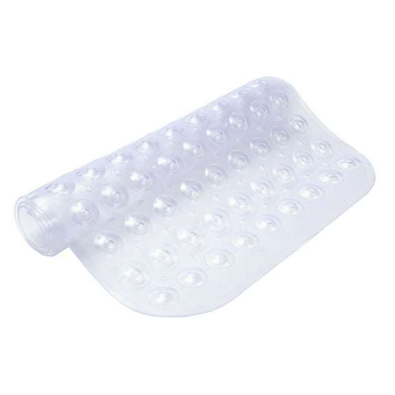 Kenney® Inside the Shower Vinyl Bubble Bath Mat with Suction Cups and Drain Holes, 30.75" L x 15.25" W, Clear