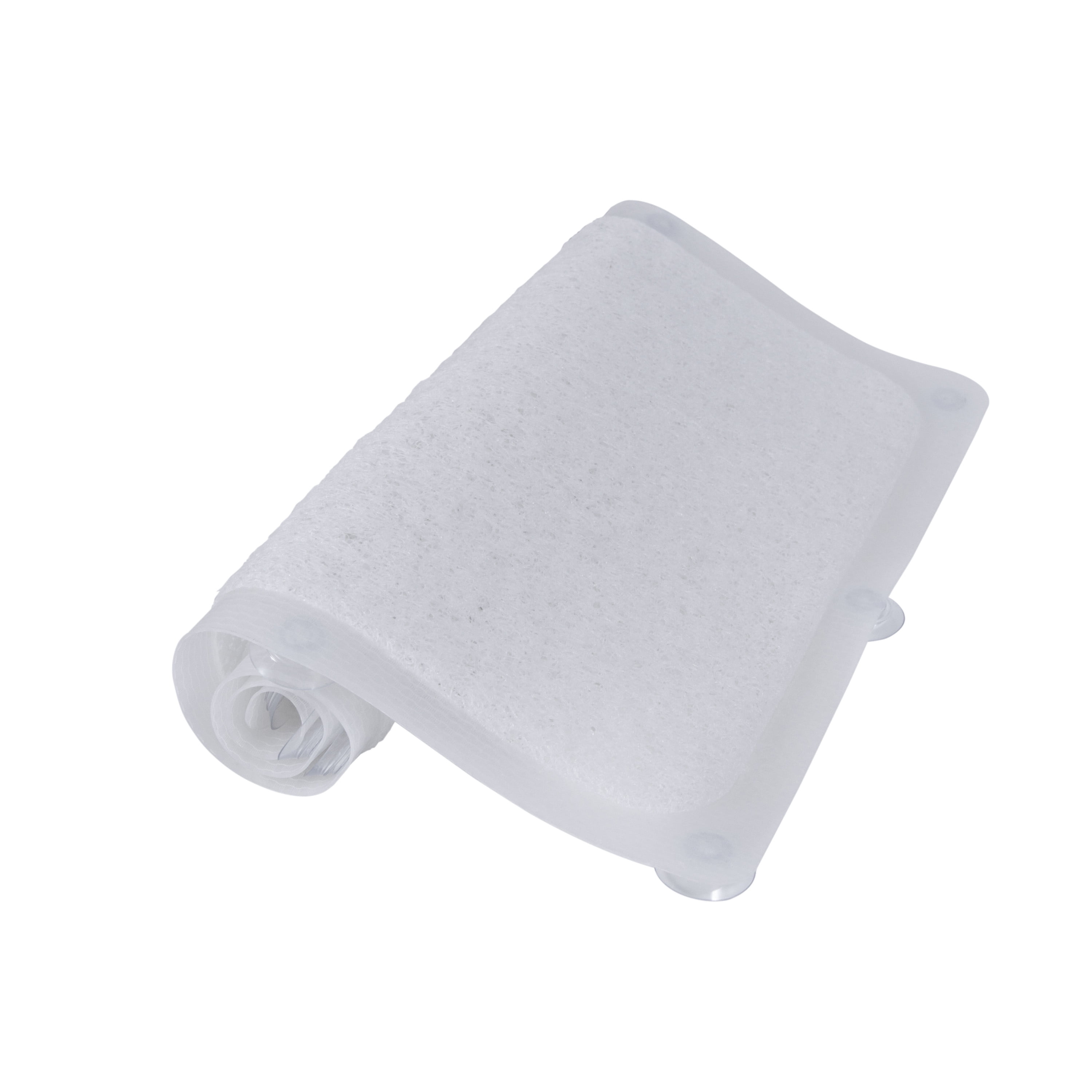 Kenney® Inside the Shower Vinyl Loofah Bath Mat with Suction Cups, 29" L x 17" W, Clear Frosted