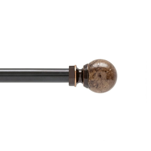 Kenney Jillian 48-86" Petite Café Adjustable Curtain Rod, 1/2" Dia., Brown Marble