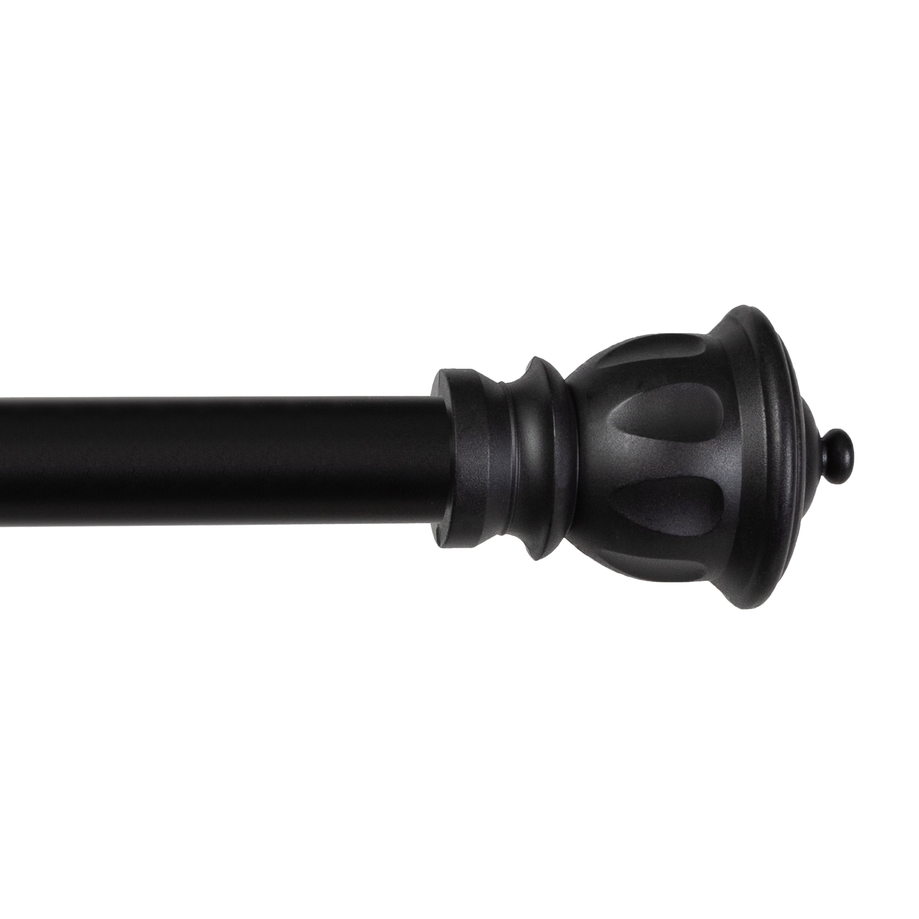 Kenney Kiera 5/8" Standard Decorative Window Curtain Rod, 28-48", Black