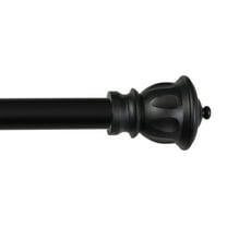 Kenney® Kiera 5/8" Standard Decorative Window Curtain Rod, 48-86", Black
