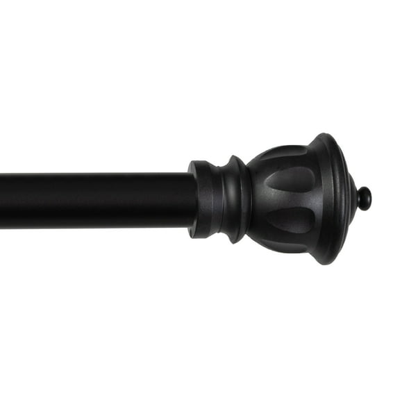 Kenney® Kiera 5/8" Standard Decorative Window Curtain Rod, 48-86", Black