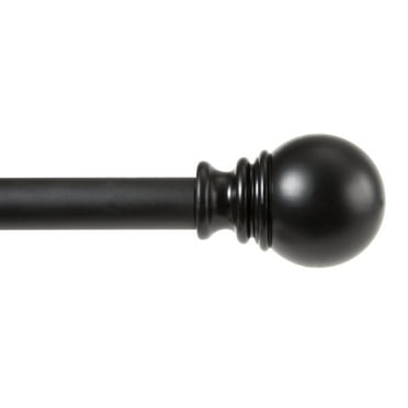 Kenney Layla 30-84" Value Decorative Steel Adjustable Curtain Rod, 1" Dia., Black