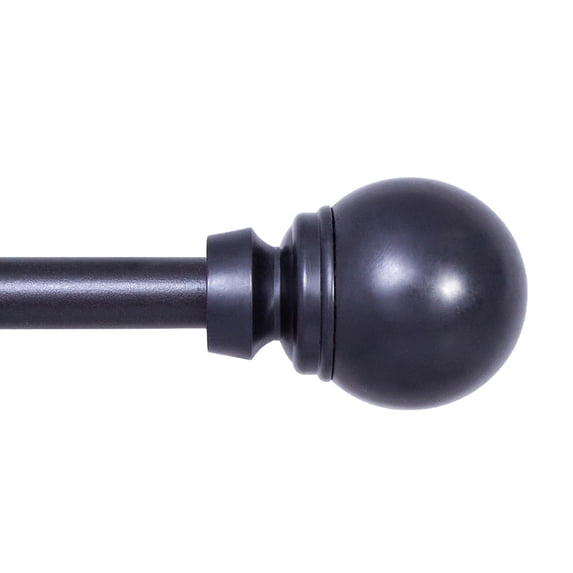 Kenney® Mae 5/8" Standard Decorative Window Curtain Rod, 48-86" , Black
