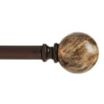 thumbnail image 1 of Kenney Marble Ball Window Curtain Rod, 3/4" Diameter, 66-120" Length, Brown, 1 of 6