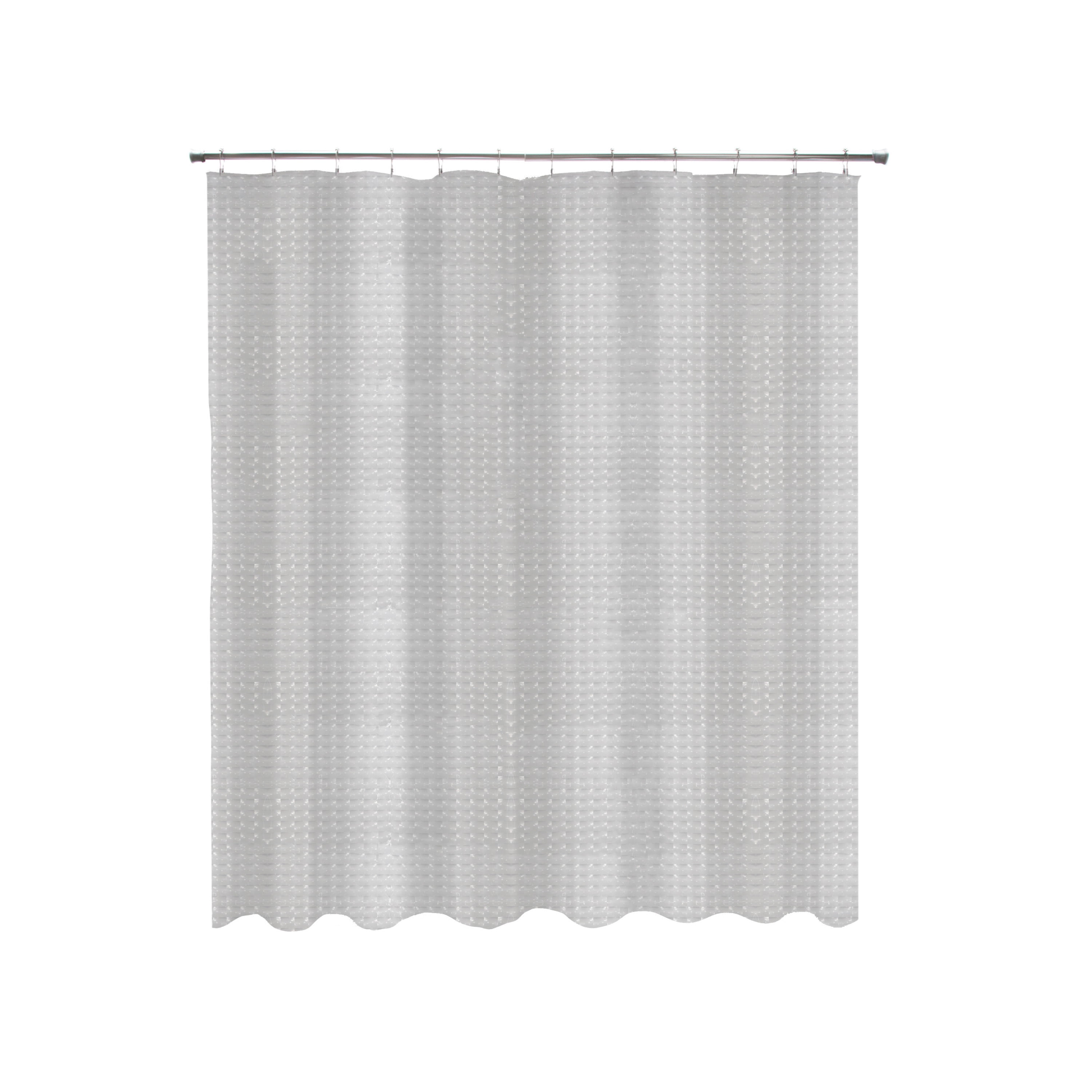 Gray Medium Weight Embossed PEVA Shower Curtain Liner