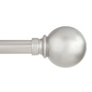 Kenney Mercer Brushed Nickel Standard Decorative Curtain Rod 66-120 Inch