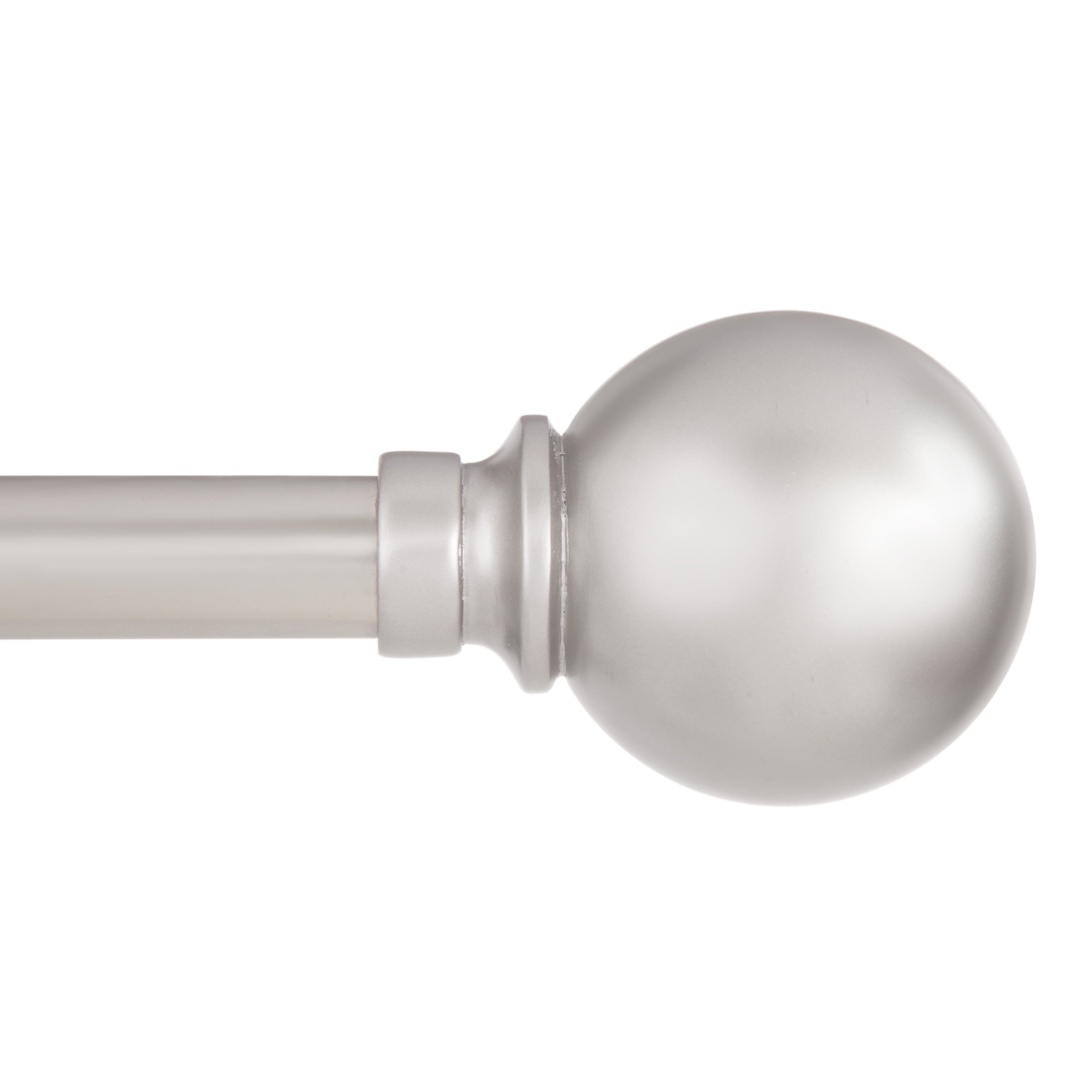 Mercer Brushed Nickel Adjustable Curtain Rod with Ball Finials