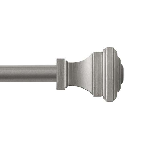 Kenney® Milton 5/8" Fast Fit? Easy Install Decorative Window Curtain Rod, 36-66", Pewter