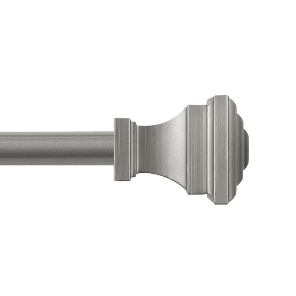 Kenney® Milton 5/8" Fast Fit? Easy Install Decorative Window Curtain Rod, 36-66", Pewter