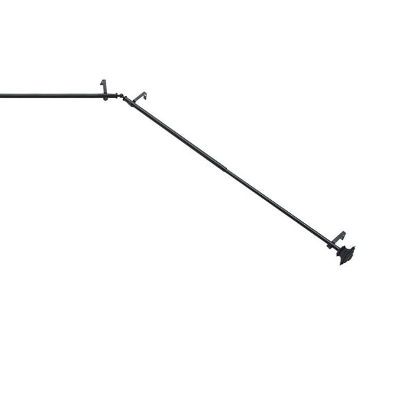 Kenney Mission Decorative Steel Bay Window Curtain Rod, 78-144" Adjustable Length, 3/4" Dia., Black