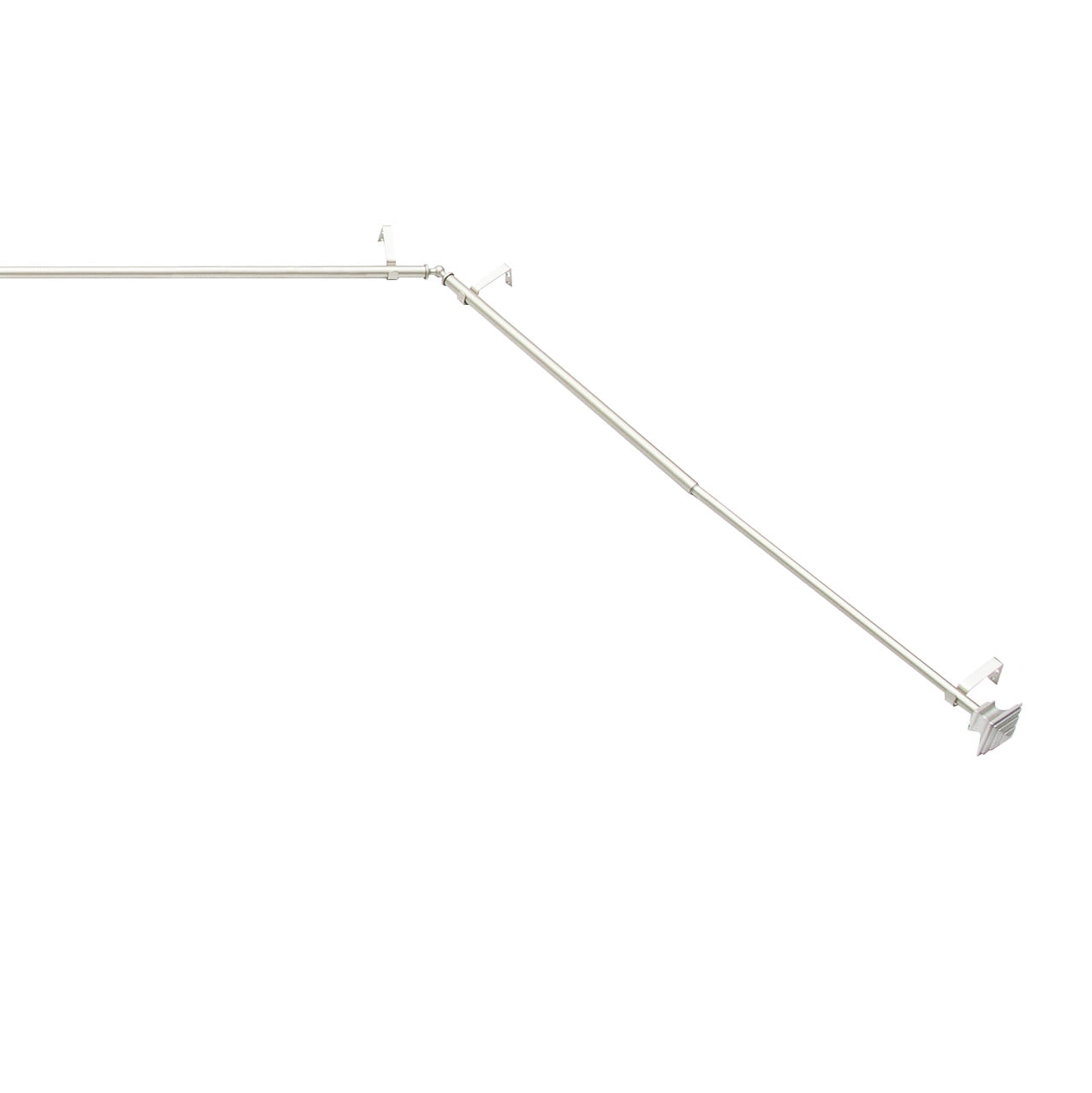 Kenney Mission Decorative Steel Bay Window Curtain Rod, 78-144" Adjustable Length, 3/4" Dia., Brushed Nickel