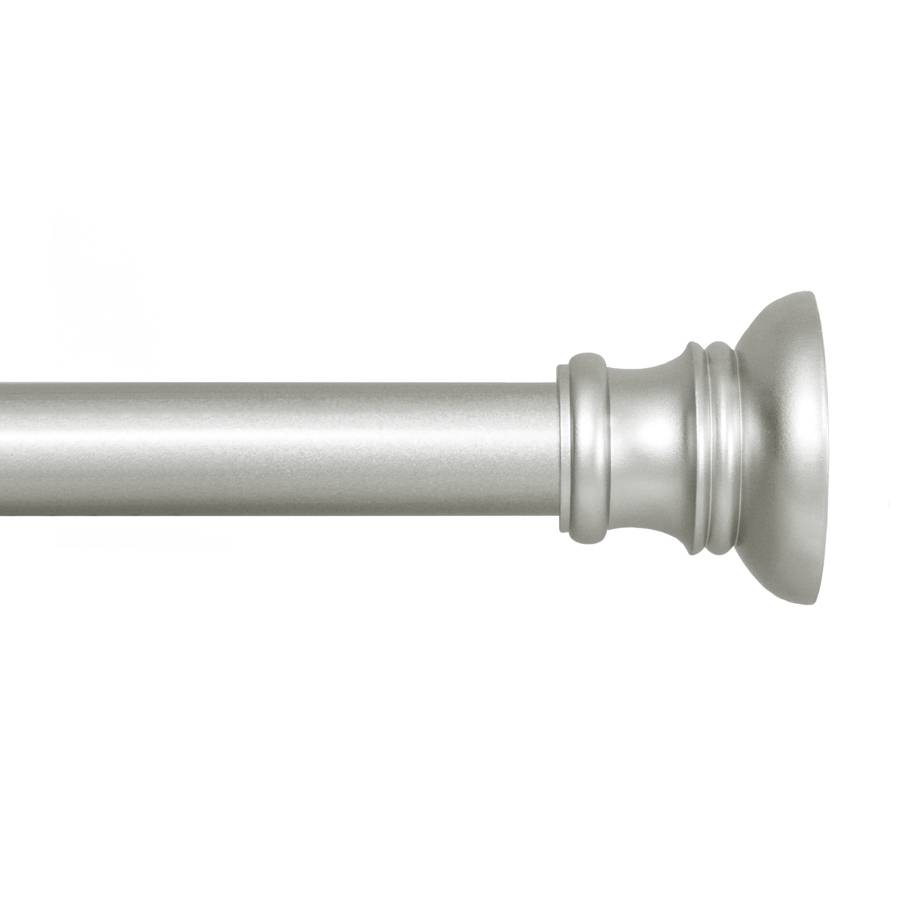 Kenney Nicholas 5/8" Twist & Fit No Tools Adjustable Tension Rod Window Curtain Rod, 48-84", Brushed Nickel