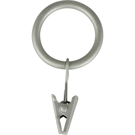 Kenney Real Home Curtain Clip Rings - Pewter Finish - Set of 14, Gray